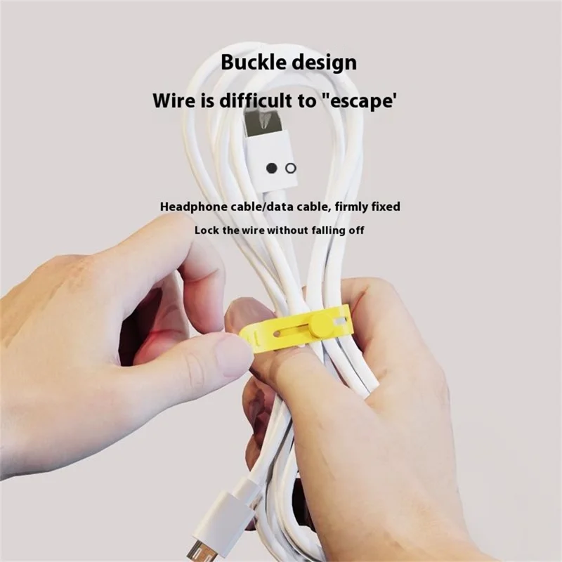 CS04S 80mm Silicone Cable Tie Reusable Holder Strap Cable Organizer Creative Travel Accessories - Black