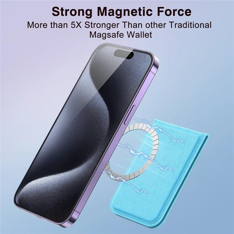 Bulk Purchasing Magnetic Kickstand Card Holder for Cell Phone Back PU Holder Detachable Slim Design - Purple