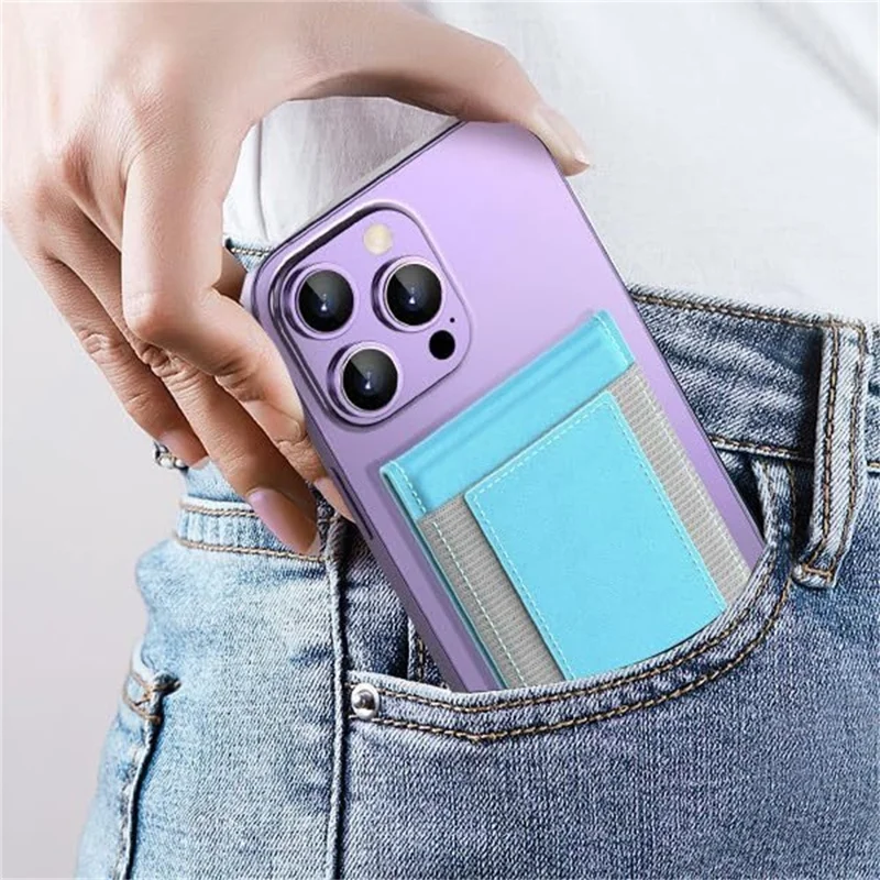Bulk Purchasing Magnetic Kickstand Card Holder for Cell Phone Back PU Holder Detachable Slim Design - Purple