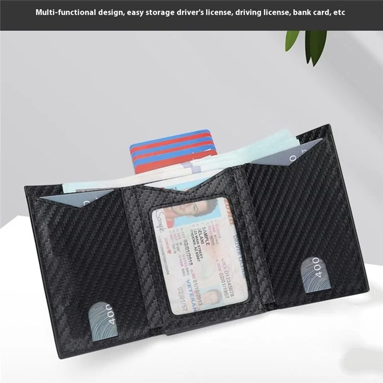Bulk Purchasing LT-CC24112 For Men Trifold Wallet Metal Card Holder RFID Business Magnetic Phone Card Case