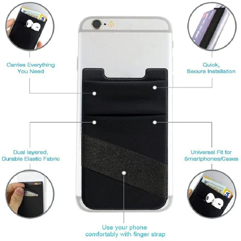 Bulk Purchasing Lycra Elastic Double Layer Wristband Phone Card Holder