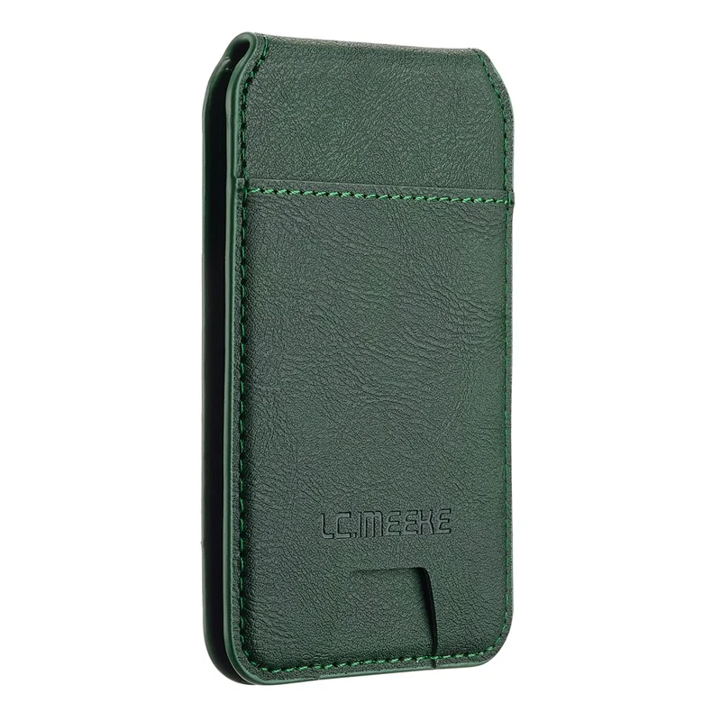 LC.IMEEKE Phone Magnetic Card Holder RFID Blocking Card Slots Leather Kickstand - Green
