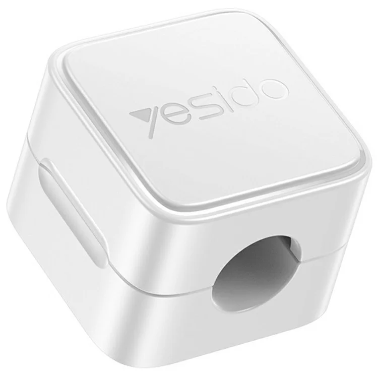 YESIDO C216 4 organizadores de cables magnéticos para escritorio, clips de gestión de cables de teléfono - Blanco
