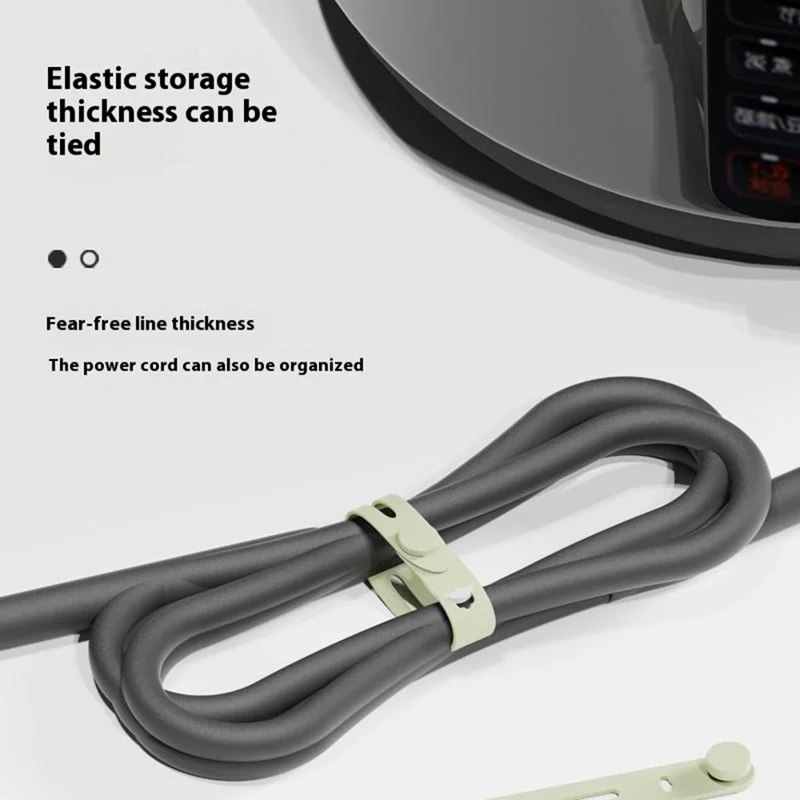 CS04S Multipurpose Elastic Silicone Cable Organizer Tie 130mm Cord Management Reusable Fastening Strap - Black