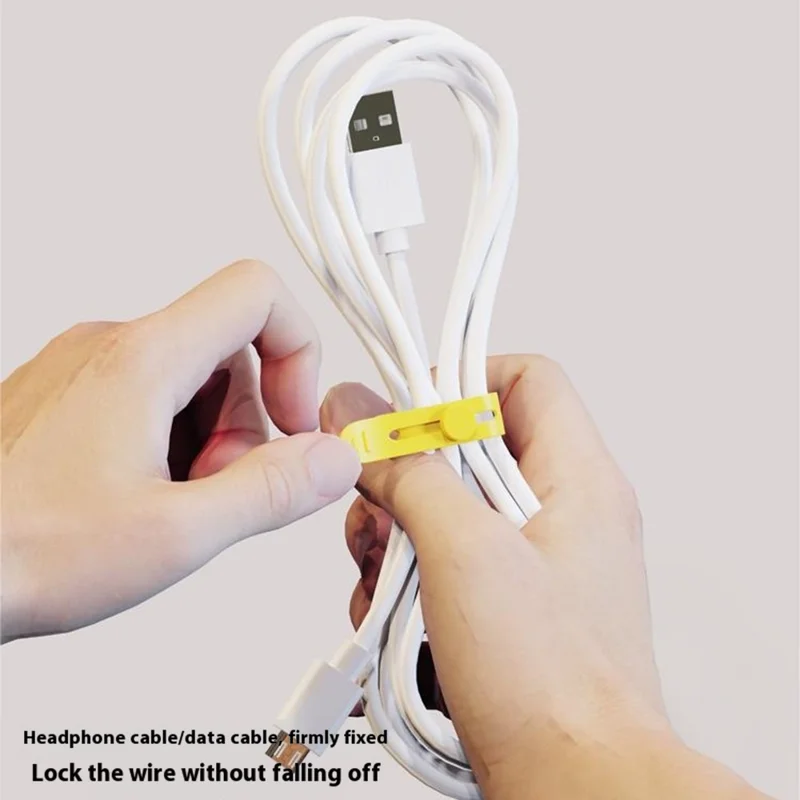 CS04S Multipurpose Elastic Silicone Cable Organizer Tie 130mm Cord Management Reusable Fastening Strap - Black