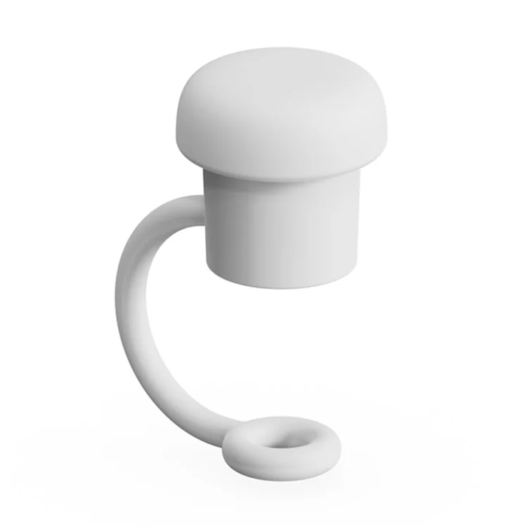 ST01 Silicone Straw Dust Cap Universal Fit 6-10mm Reusable Straw Protector - White