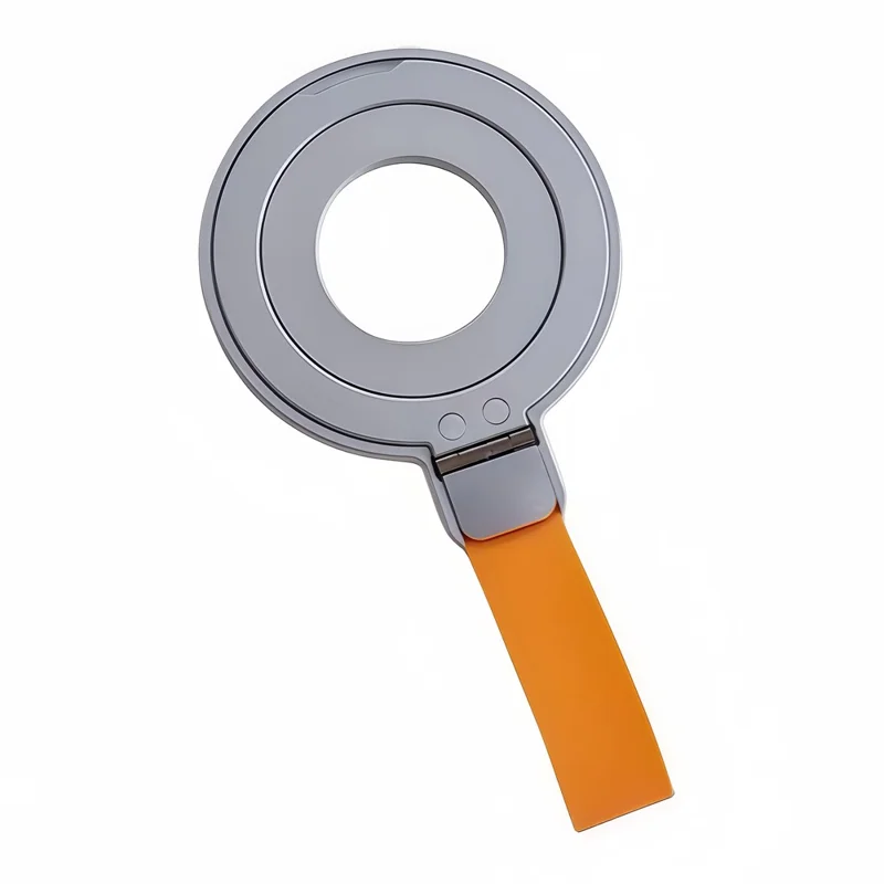 Magnetische Voetsteun Compatibel met MagSafe Metaal Telefoon Grip Ringhouder met Vingergordel - Zilver + Oranje