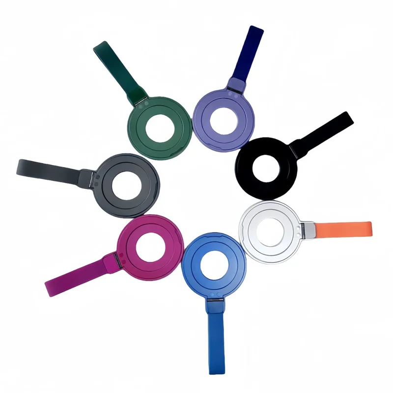 Magnetische Voetsteun Compatibel met MagSafe Metaal Telefoon Grip Ringhouder met Vingergordel - Zilver + Oranje