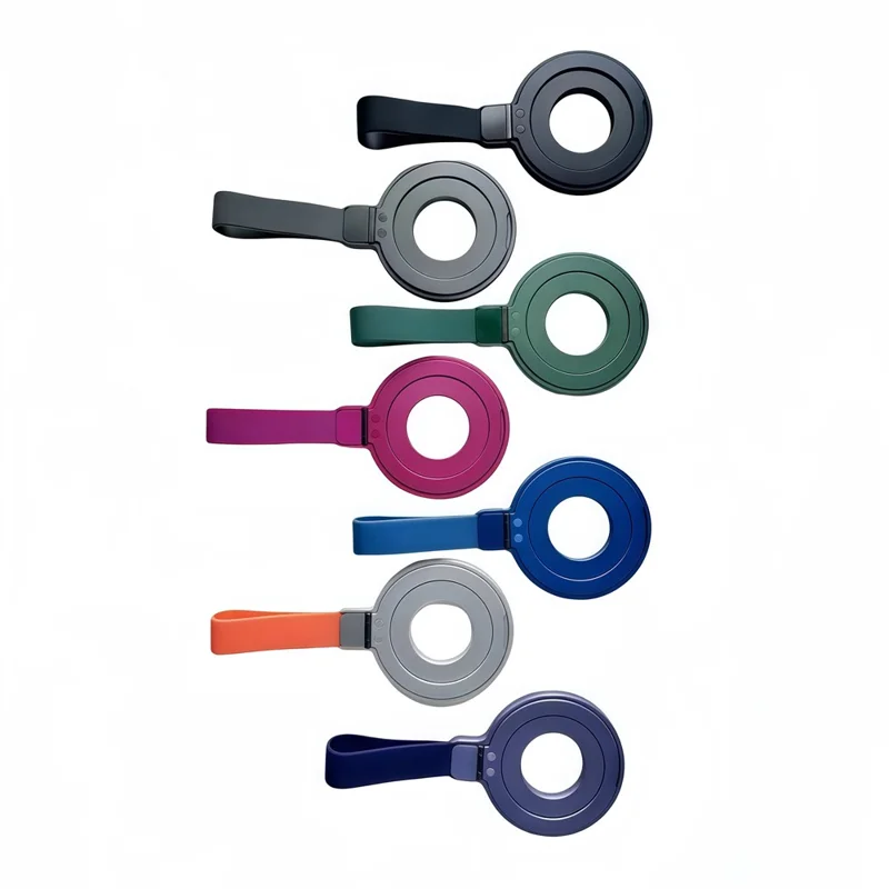 Magnetische Voetsteun Compatibel met MagSafe Metaal Telefoon Grip Ringhouder met Vingergordel - Zilver + Oranje