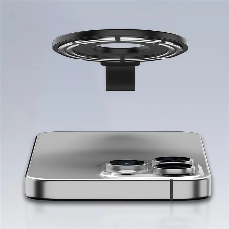 Magnetische Voetsteun Compatibel met MagSafe Metaal Telefoon Grip Ringhouder met Vingergordel - Zilver + Oranje