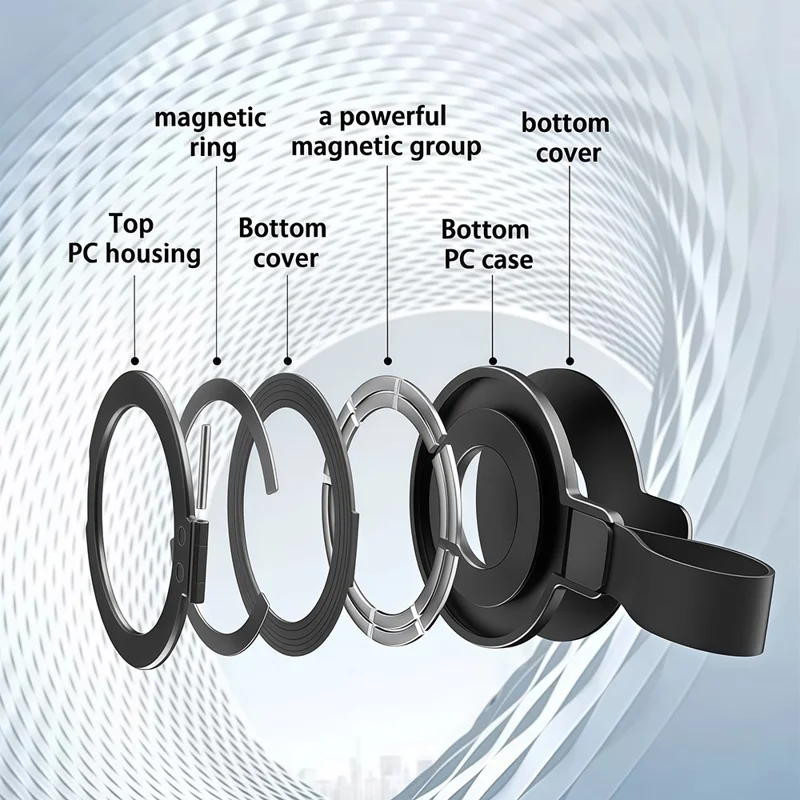 Magnetische Voetsteun Compatibel met MagSafe Metaal Telefoon Grip Ringhouder met Vingergordel - Zilver + Oranje