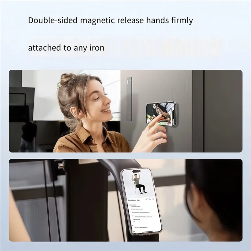 Magnetische Voetsteun Compatibel met MagSafe Metaal Telefoon Grip Ringhouder met Vingergordel - Zilver + Oranje