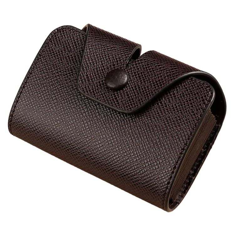 Multifunktionale Kartenhülle im Akkordeon-Stil mit 9 Kartenfächern, 2 Utility-Taschen und horizontalem Design - Braun