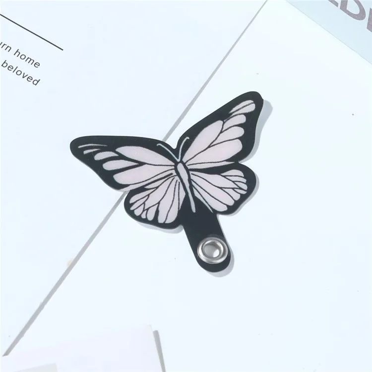 Cute Cartoon Phone Tether Tabs for Phone Cases Back Sticker Pad Clip Insert - Pink