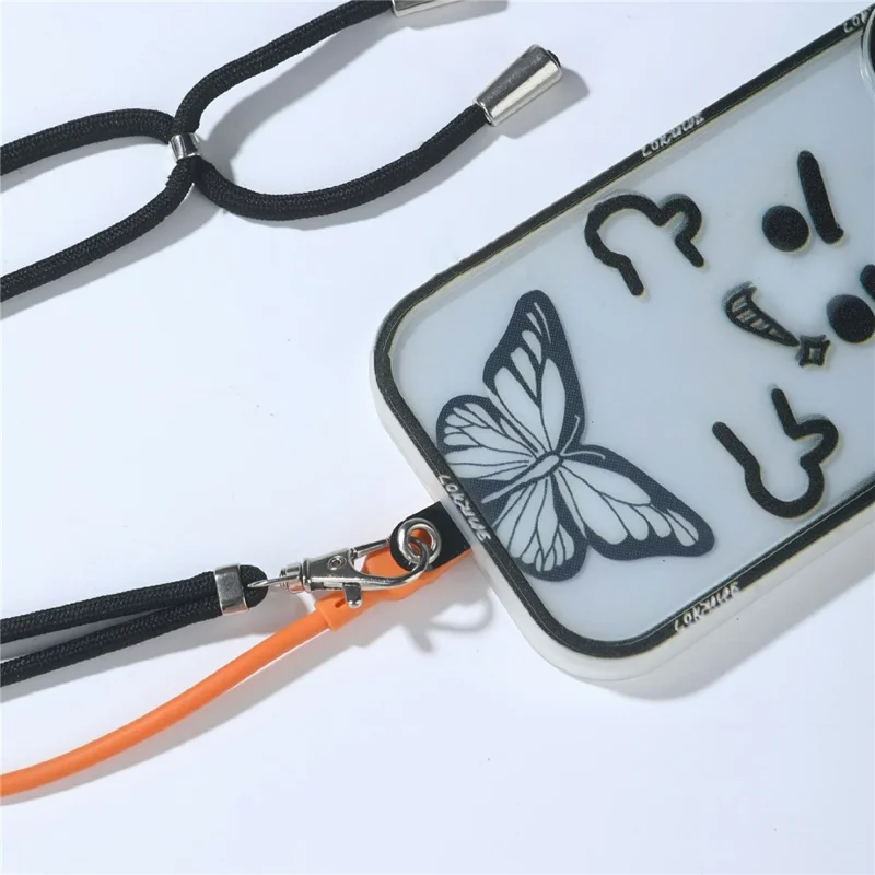 Cute Cartoon Phone Tether Tabs for Phone Cases Back Sticker Pad Clip Insert - Light Purple