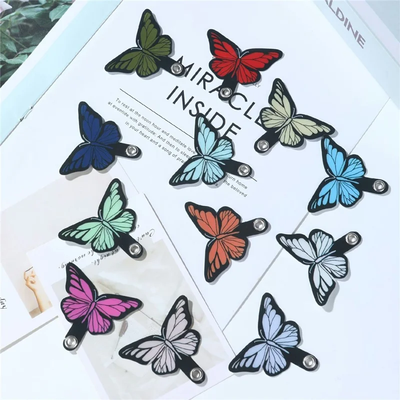 Cute Cartoon Phone Tether Tabs for Phone Cases Back Sticker Pad Clip Insert - Light Purple