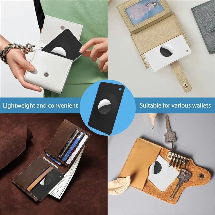 Tarjeta Cartera para AirTag Antivío Localizador Funda Protectora - Negro