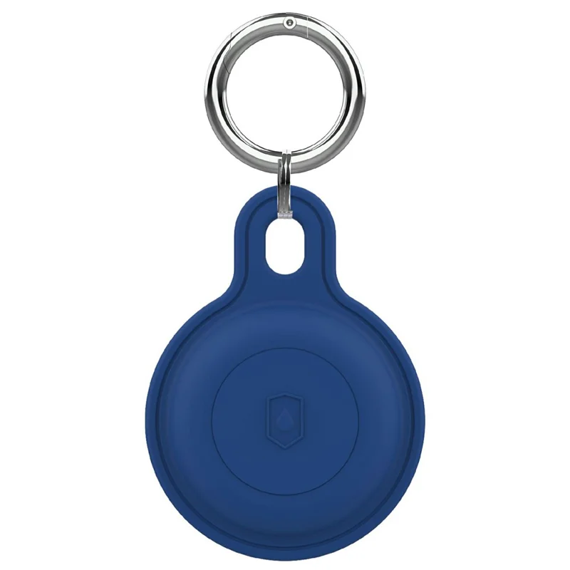 For AirTag Silicone Protective Case Full Coverage with Plug Keychain Holder - Dark Blue