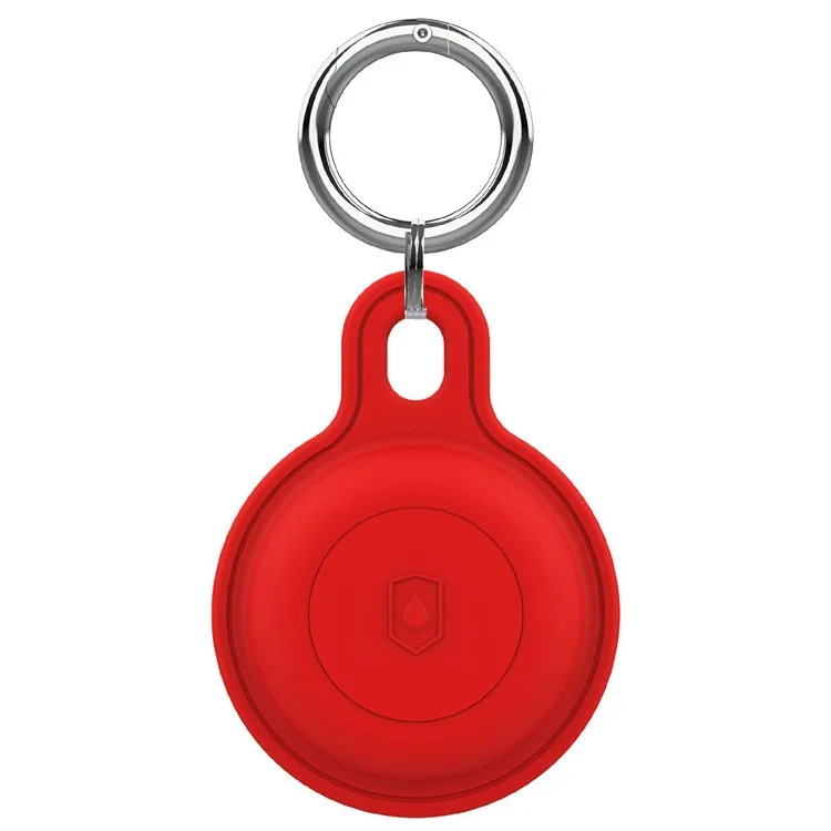 For AirTag Silicone Protective Case Full Coverage with Plug Keychain Holder - Red