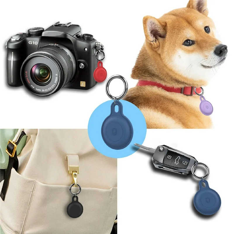 For AirTag Silicone Protective Case Full Coverage with Plug Keychain Holder - Starlight