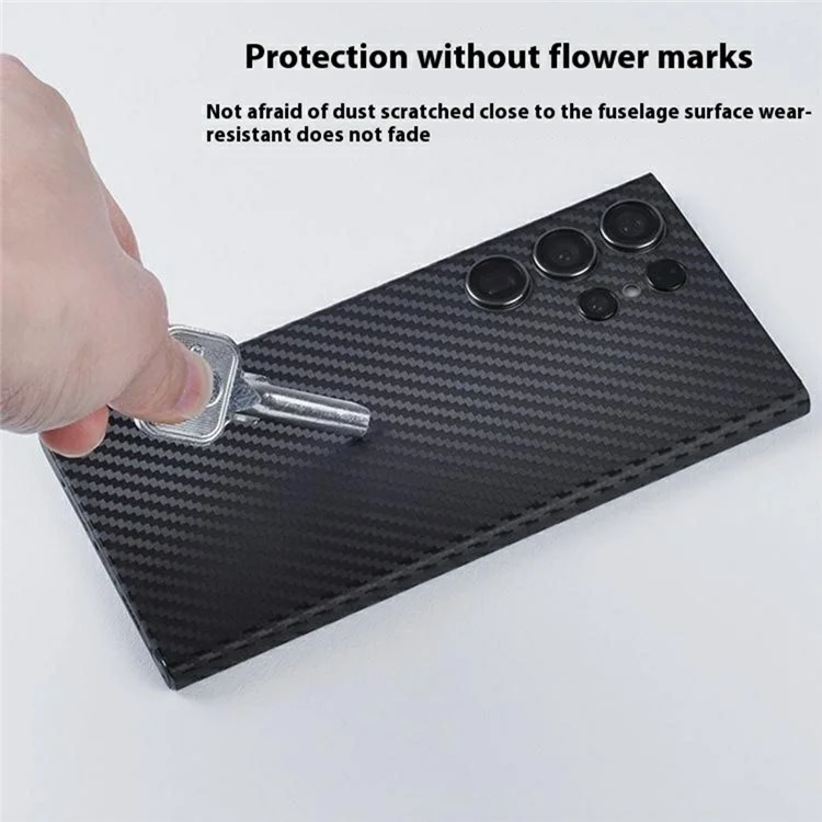 Protector de Pantalla Trasera para Samsung Galaxy S24 Ultra con Diseño de Patrón y Película Protectora para Teléfono con Caja de Cartón - Textura de Cuero
