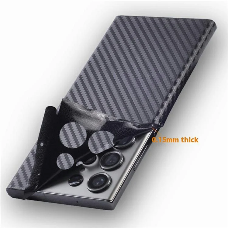 Protector de Pantalla Trasera para Samsung Galaxy S24 Ultra con Diseño de Patrón y Película Protectora para Teléfono con Caja de Cartón - Textura de Cuero