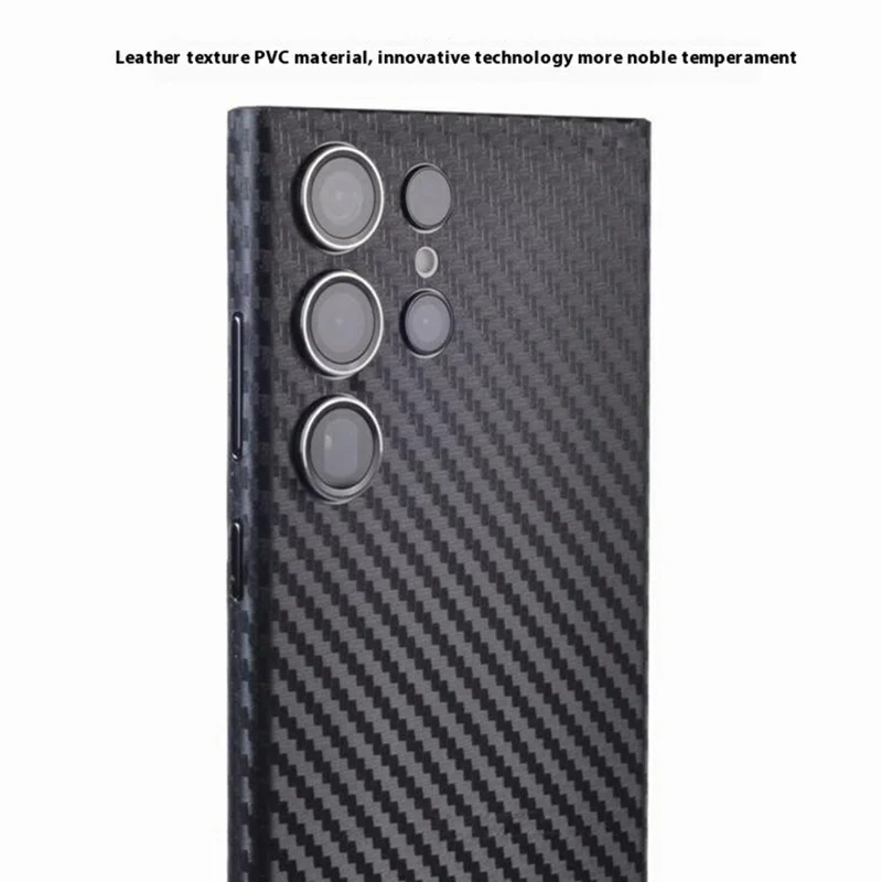 For Samsung Galaxy S24 Ultra Rear Screen Protector Pattern Design Phone Back Film with Paper Box - Matte Black