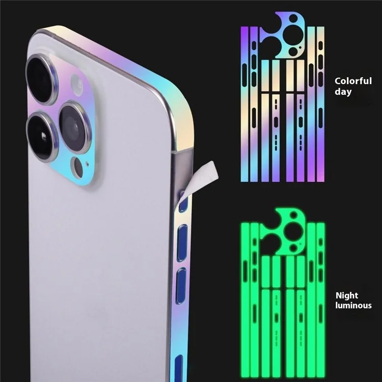Marco de película para iPhone 15 Pro Max con protector luminoso de bordes, pegatina resistente a rayones para los laterales
