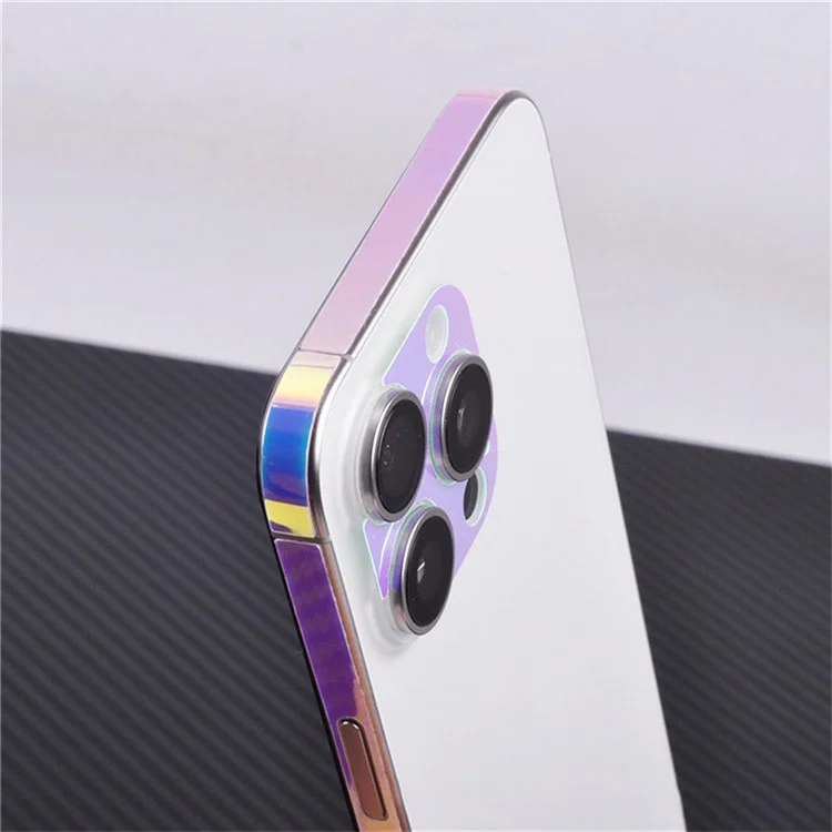 Marco de película para iPhone 15 Pro Max con protector luminoso de bordes, pegatina resistente a rayones para los laterales