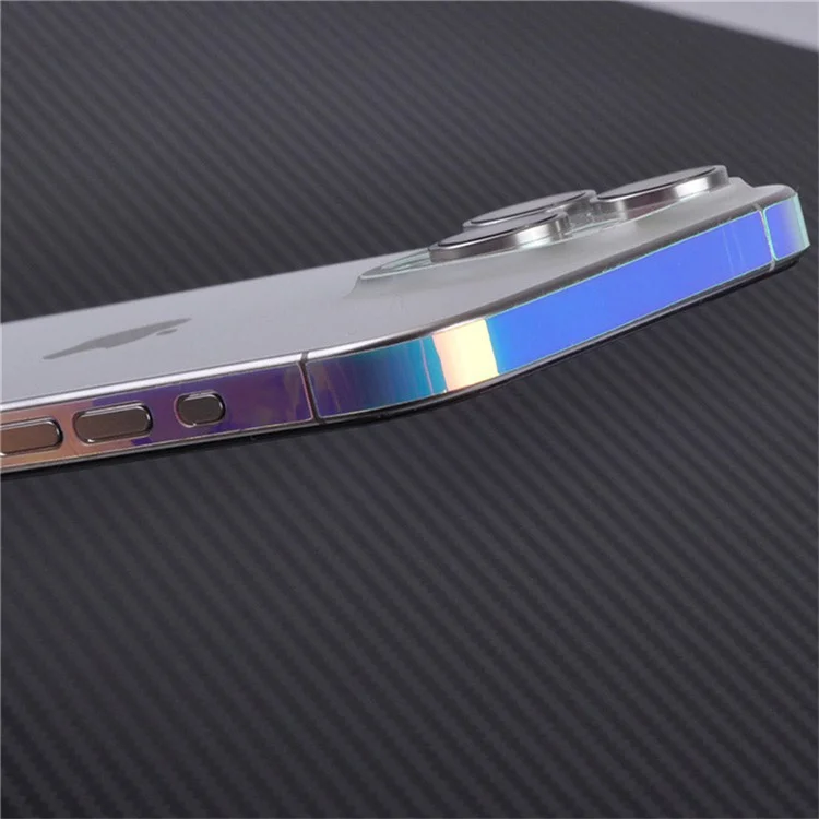 Marco de película para iPhone 15 Pro Max con protector luminoso de bordes, pegatina resistente a rayones para los laterales