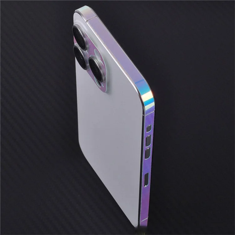 Marco de película para iPhone 15 Pro Max con protector luminoso de bordes, pegatina resistente a rayones para los laterales