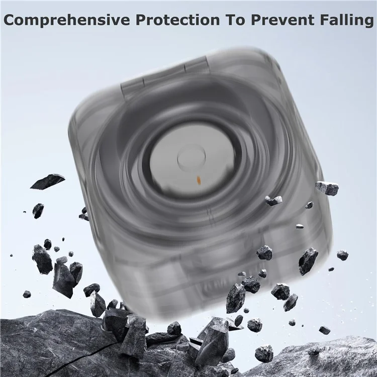 Protective Cover For Samsung Galaxy Ring Charging Case Portable TPU Storage Protector - Transparent Black