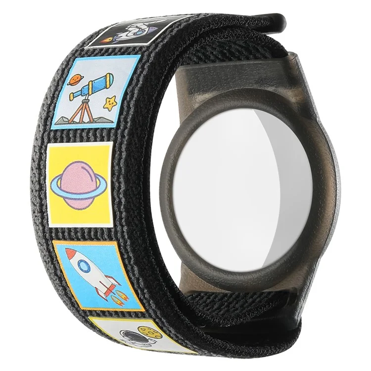 For AirTag Tracker Wristband Cartoon Design Children Bracelet 190mm Anti Lost Locator Strap - Space