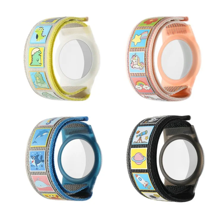 For AirTag Tracker Wristband Cartoon Design Children Bracelet 190mm Anti Lost Locator Strap - Space