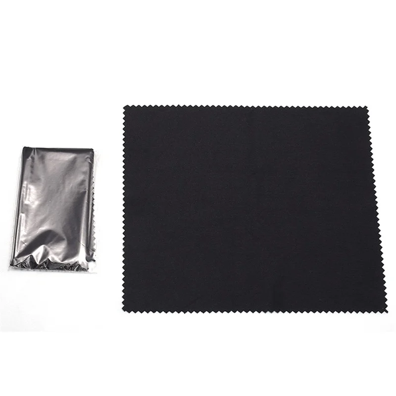 Microfiber Cleaning Cloth 15 x 15cm 220GSM Knitted Wipes for Phones Tvs Glasses Camera Lenses Computer Monitors - Black