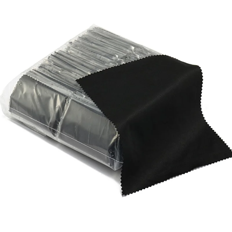 Microfiber Cleaning Cloth 15 x 15cm 220GSM Knitted Wipes for Phones Tvs Glasses Camera Lenses Computer Monitors - Black