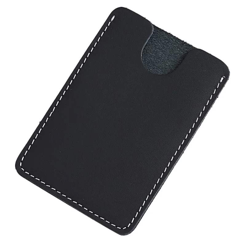 TP-8236 Mini Genuine Leather Card Holder Slim Wallet Lightweight Credit Card Case - Flat Texture / Black
