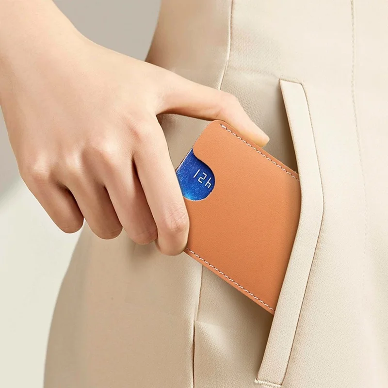TP-8236 Mini Genuine Leather Card Holder Slim Wallet Lightweight Credit Card Case - Flat Texture / Black