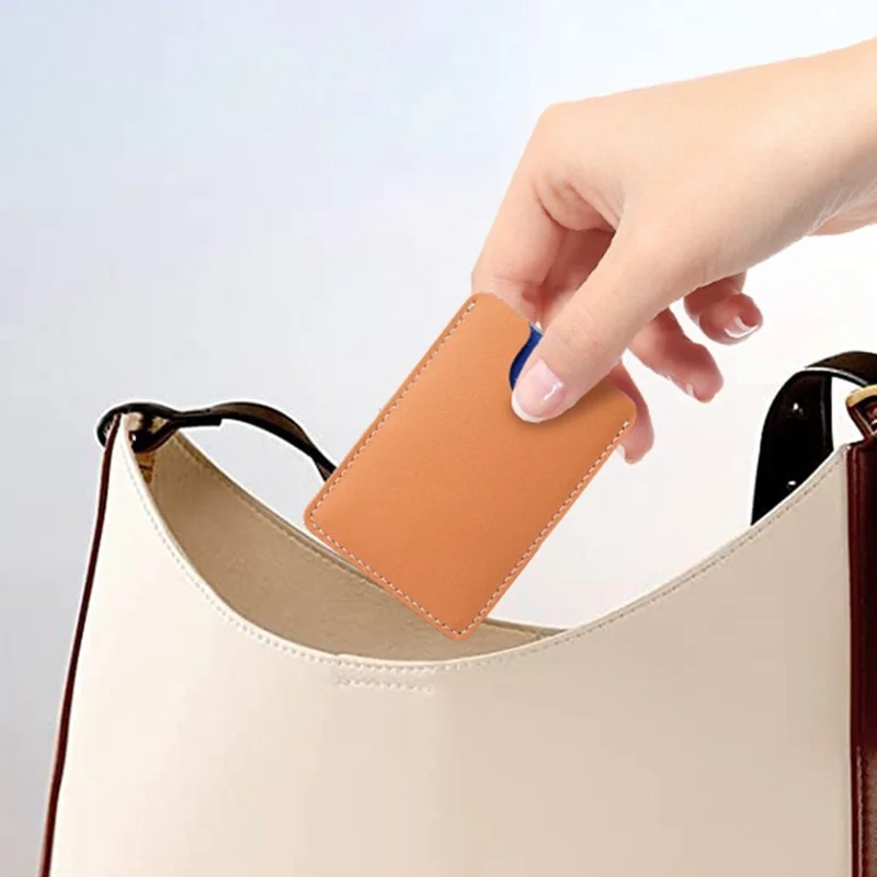 TP-8236 Mini Genuine Leather Card Holder Slim Wallet Lightweight Credit Card Case - Flat Texture / Black