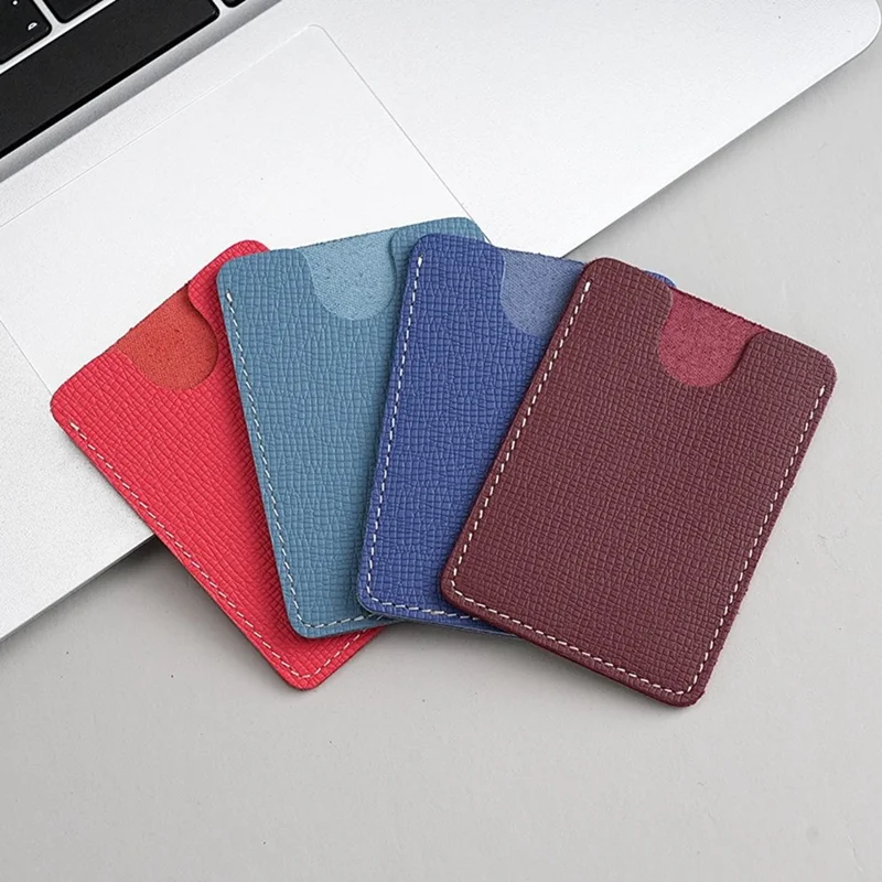TP-8236 Mini Genuine Leather Card Holder Slim Wallet Lightweight Credit Card Case - Flat Texture / Black