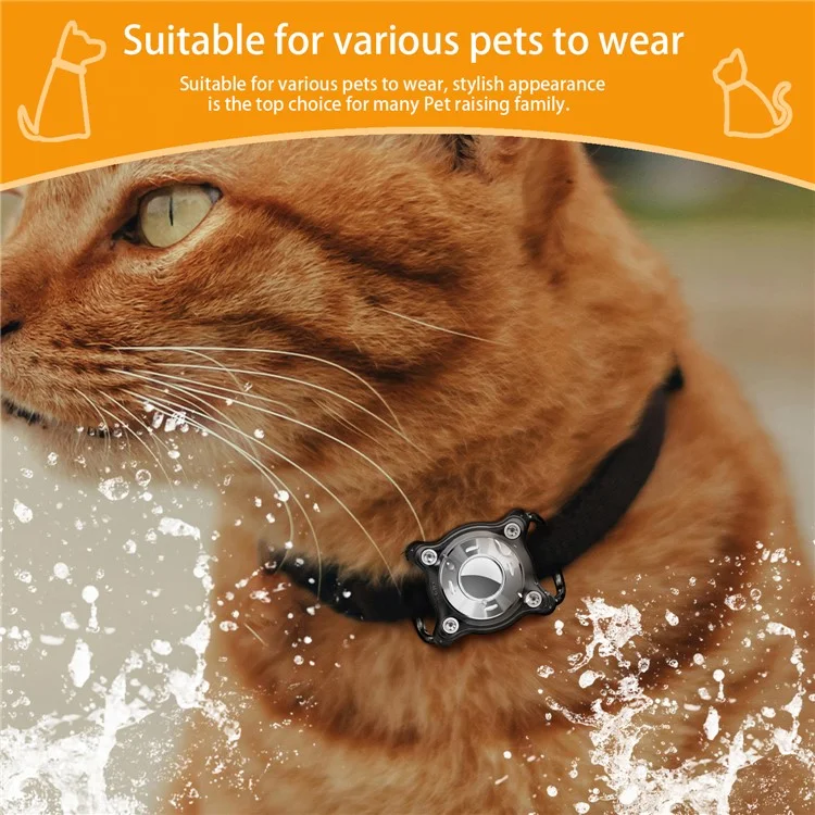 For AirTag Locator Protective Case Waterproof Shockproof Wireless Tracker Cover for Pets  /  Outdoor Use - White