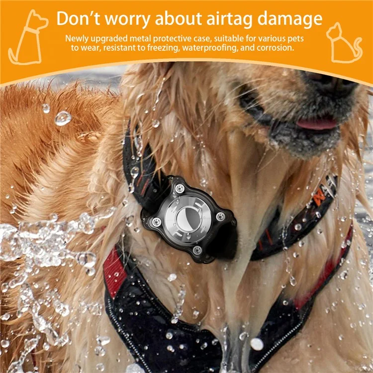 For AirTag Locator Protective Case Waterproof Shockproof Wireless Tracker Cover for Pets  /  Outdoor Use - White