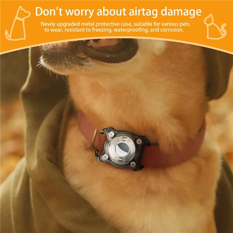 For AirTag Locator Protective Case Waterproof Shockproof Wireless Tracker Cover for Pets  /  Outdoor Use - White