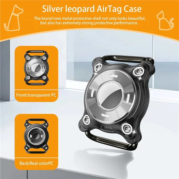 For AirTag Locator Protective Case Waterproof Shockproof Wireless Tracker Cover for Pets  /  Outdoor Use - White