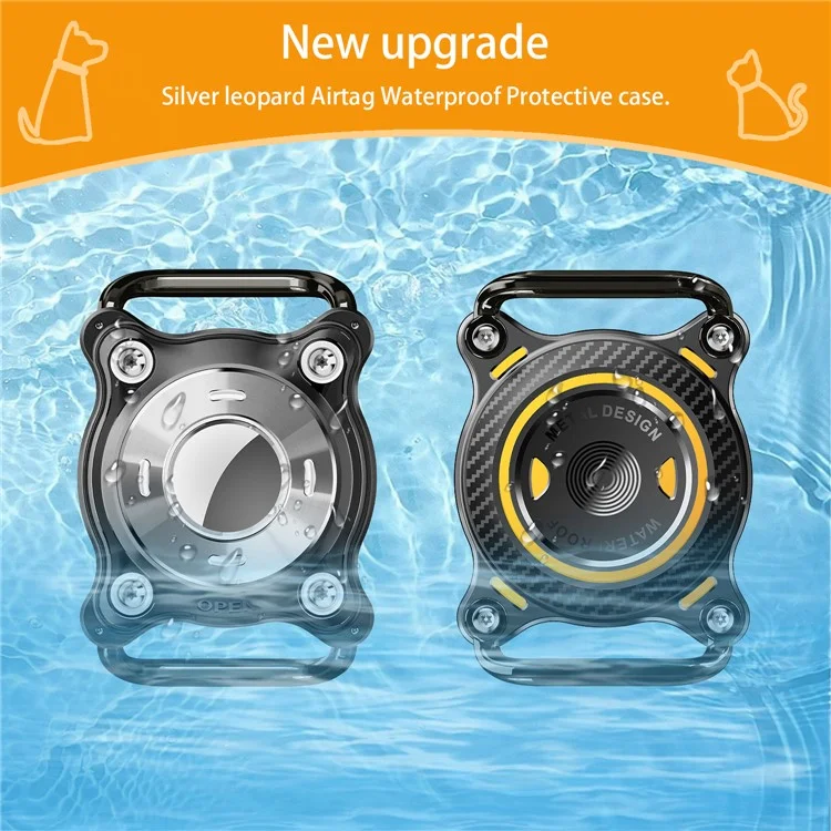 For AirTag Locator Protective Case Waterproof Shockproof Wireless Tracker Cover for Pets  /  Outdoor Use - White