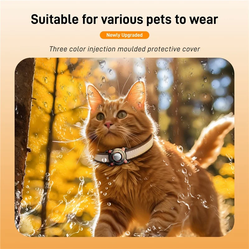 For AirTag Protective Case Waterproof Shockproof Cover for Pets  /  Luggage Tracker Device Dual Color - Black Red
