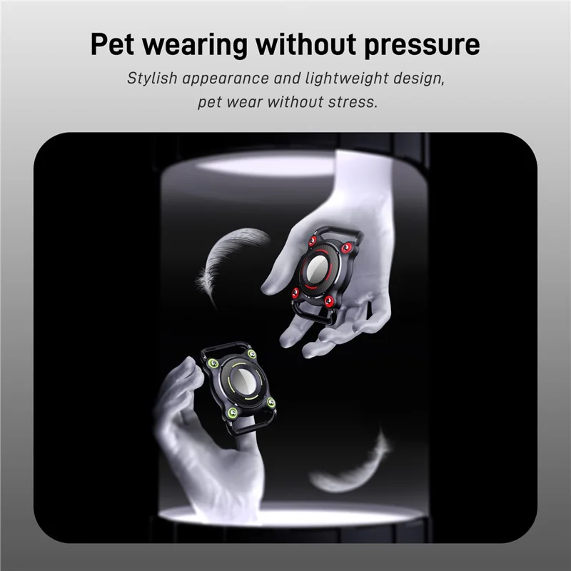 For AirTag Protective Case Waterproof Shockproof Cover for Pets  /  Luggage Tracker Device Dual Color - Black Red