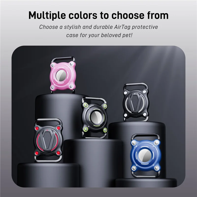 For AirTag Protective Case Waterproof Shockproof Cover for Pets  /  Luggage Tracker Device Dual Color - Black Red