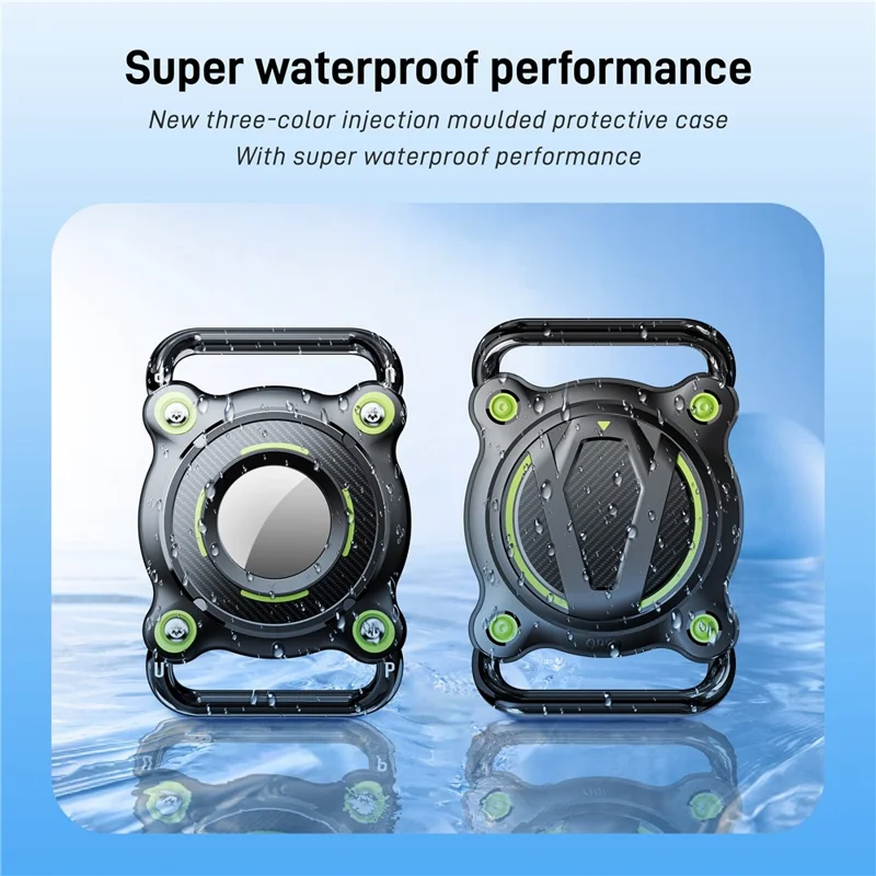 For AirTag Protective Case Waterproof Shockproof Cover for Pets  /  Luggage Tracker Device Dual Color - Black Red
