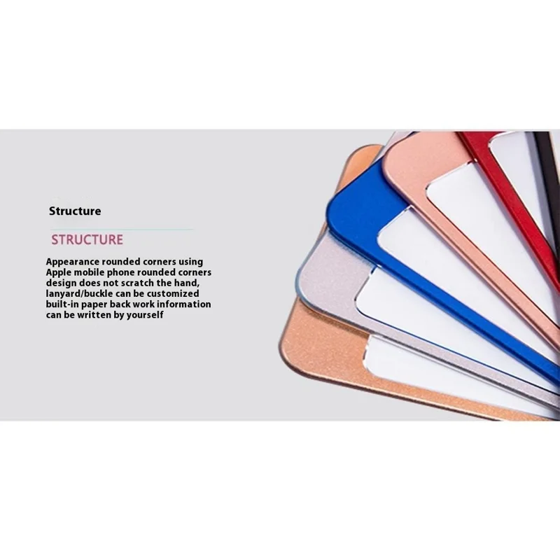 Aluminum Alloy ID Badge Holder with Lanyard Employee Work Card Vertical Case - Black Stripe / S / Hook